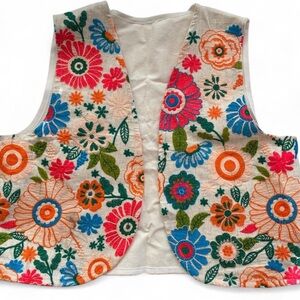 Floral Embroidered Vest
